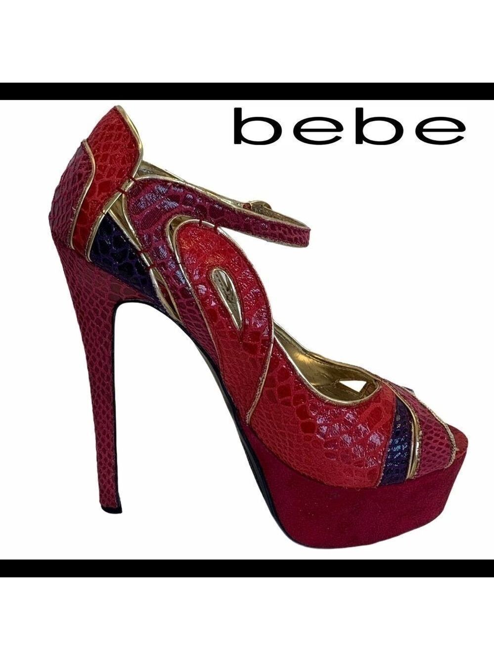Bebe snakeskin print stilettos Sz 8.5